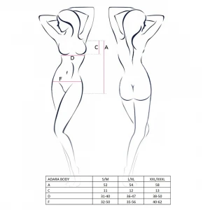 Боді-монокіні Passion ADARA BODY L/XL, black