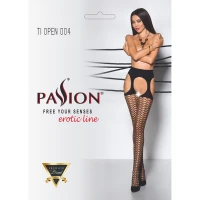 Еротичні колготки Passion TIOPEN 004 3/4 (fishnet 40 den), black, імітація панчох і пояса — Переглянути зображення 5