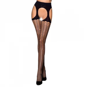 Еротичні колготки Passion TIOPEN 004 3/4 (fishnet 40 den), black, імітація панчох і пояса