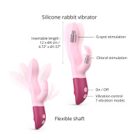 Вибратор-кролик Love To Love Hello Rabbit Rose с гибким стволом и стимуляцией точки G, 2 мотора