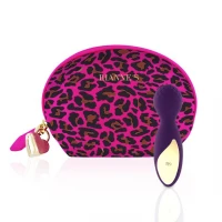 Мини вибромассажер Rianne S: Lovely Leopard Purple, 10 режимов работы, косметичка-чехол — Просмотреть изображение 1