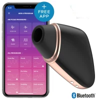 Вакуумний кліторальний стимулятор Satisfyer Love Triangle Black з керуванням через інтернет — Переглянути зображення 1