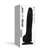 Реалістичний фалоімітатор Strap-On-Me SOFT REALISTIC DILDO Black - Size L — Переглянути зображення 1