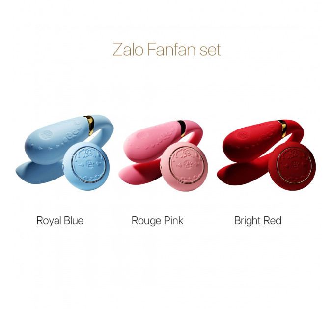 Смартвібратор для пар Zalo Fanfan set Royal Blue, пульт ДК