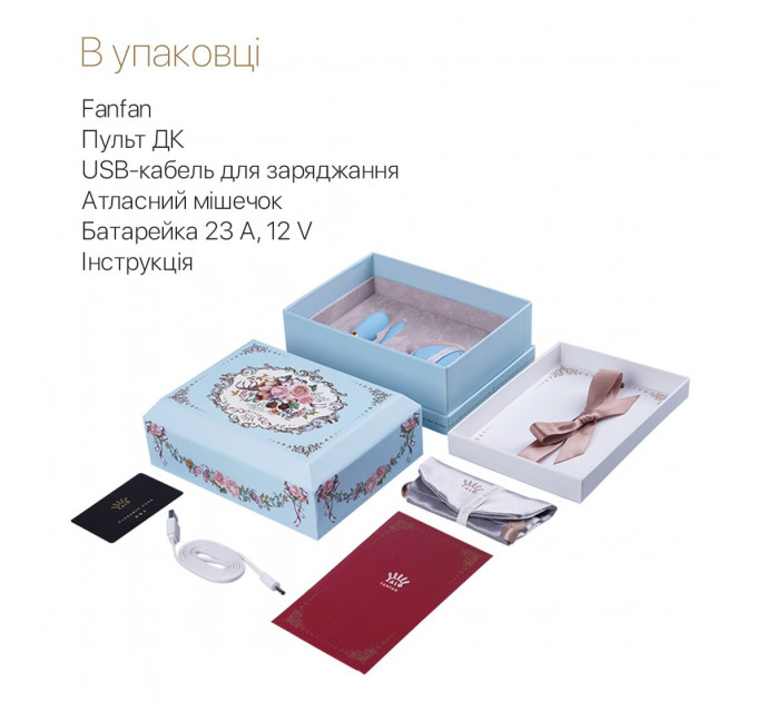 Смартвібратор для пар Zalo Fanfan set Royal Blue, пульт ДК