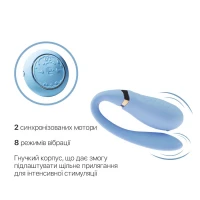 Смартвібратор для пар Zalo Fanfan set Royal Blue, пульт ДК — Переглянути зображення 5