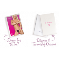 Мереживні танги з доступом Obsessive 828-THC-1 crotchless thong L/XL, чорні — Переглянути зображення 8