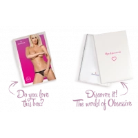 Мереживні танги з доступом Obsessive 828-THC-1 crotchless thong L/XL, чорні — Переглянути зображення 8
