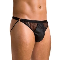 Чоловічі відкриті сліпи Passion 034 OPEN LUKE S/M Black, екошкіра — Переглянути зображення 1