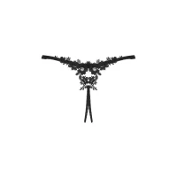 Прозорі стрінги з доступом Obsessive Celia Noir crotchless thong XL/2XL — Просмотреть изображение 6