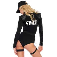 Костюм еротичних спецсил Leg Avenue SWAT Team Babe M, боді, пояс, підв’язки, іграшкова рація, кепка — Переглянути зображення 2