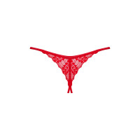 Трусики з доступом Obsessive Ingridia crotchless thong XL/2XL, червоні