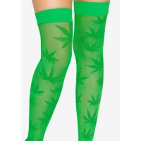Панчохи з малюнком Leg Avenue 420 Net thigh highs Green — Просмотреть изображение 3
