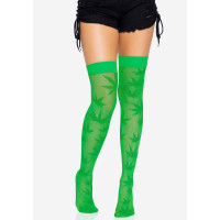 Чулки с рисунком Leg Avenue 420 Net thigh highs Green