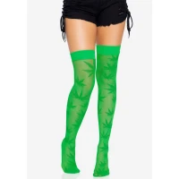Панчохи з малюнком Leg Avenue 420 Net thigh highs Green — Просмотреть изображение 4