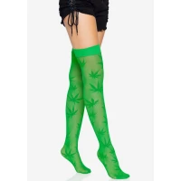 Панчохи з малюнком Leg Avenue 420 Net thigh highs Green — Просмотреть изображение 5