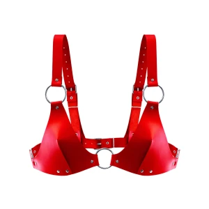 Ліф з натуральної шкіри Feral Feelings - Bikini Top Red