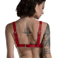 Ліф з натуральної шкіри Feral Feelings - Bikini Top Red — Переглянути зображення 3