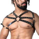 Чоловіча портупея Art of Sex - Ares, натуральна шкіра, колір Чорний, розмір L-2XL