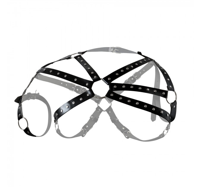 Чоловіча портупея Art of Sex - Ares, натуральна шкіра, колір Чорний, розмір L-2XL