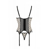 Корсет Passion MARINA CORSET, L/XL, beige, с открытыми чашками