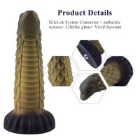 Фаллоимитатор для секс-машин Hismith 8.5″ Squama Beast Silicone Dildo Monster Series, KlicLok — Просмотреть изображение 3