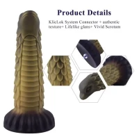 Фалоімітатор для секс-машин Hismith 8.5″ Squama Beast Silicone Dildo Monster Series, KlicLok — Переглянути зображення 3