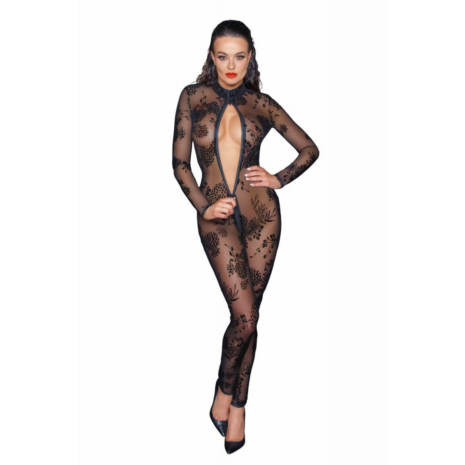 Сітчастий бодістокінг Noir Handmade F237 Long tulle overall, S