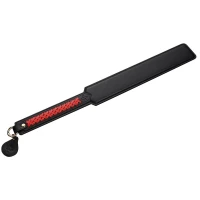 Паддл LOCKINK SEVANDA Braided-handle Spanking Paddle, чорно-червоний, гладенький, з плетінням на ручці — Переглянути зображення 1
