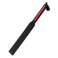 Паддл LOCKINK SEVANDA Braided-handle Spanking Paddle, чорно-червоний, гладенький, з плетінням на ручці — Переглянути зображення 5