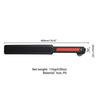 Паддл LOCKINK SEVANDA Braided-handle Spanking Paddle, чорно-червоний, гладенький, з плетінням на ручці — Переглянути зображення 7