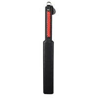 Паддл LOCKINK SEVANDA Braided-handle Spanking Paddle, чорно-червоний, гладенький, з плетінням на ручці — Переглянути зображення 4