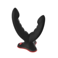 Подвійний фалоімітатор Fun Factory RYDE black, гнучкі стовбури, присоска — Переглянути зображення 3