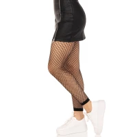 Колготки без стопи Leg Avenue Industrial Net footless tights, One Size, чорні, в сітку — Просмотреть изображение 4
