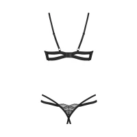 Комплект Obsessive Nutris 2-pcs crotchless set, M/L, ліф з відкритими чашками, трусики з доступом — Просмотреть изображение 4