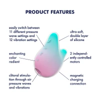 Вакуумний кліторальний стимулятор з вібрацією Satisfyer Mermaid Vibes Mint/Pink, 2 мотори — Просмотреть изображение 4