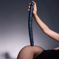 Фалоімітатор подвійний Strap-On-Me DOUBLE DONG REALISTIC DILDO - SNAKY METALLIC COLOR — Переглянути зображення 6