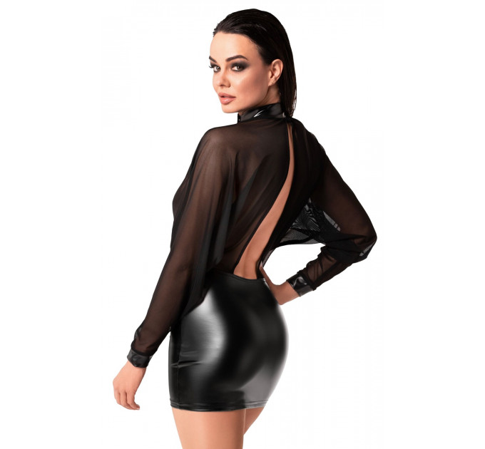 Сукня Noir Handmade F348 Powerwetlook and tulle dress - 6XL