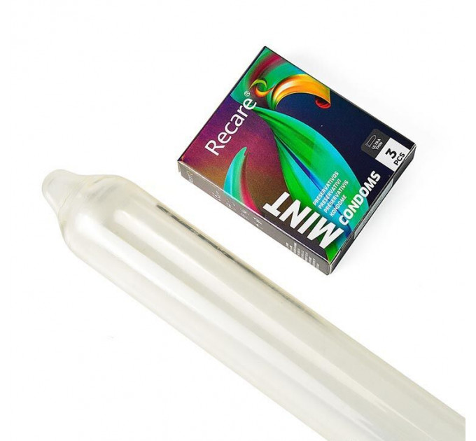 Презервативи Holographic Recare Ultra Thin Mint Condoms 3шт, ультратонкі, аромат: м'ята