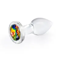 Скляна анальна пробка NS Novelties Crystal - Desires - Rainbow Gem - Small — Переглянути зображення 1