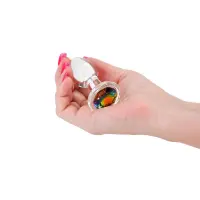 Скляна анальна пробка NS Novelties Crystal - Desires - Rainbow Gem - Small — Переглянути зображення 2