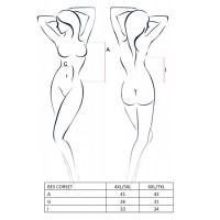 Корсет под латекс с пажами Passion BES CORSET 6XL/7XL, black, стринги, шнуровка