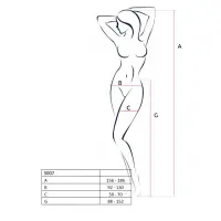 Колготки-бодістокінги Passion S012 One Size, White, імітація панчіх, пояса та мереживних трусиків — Переглянути зображення 4