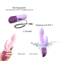 Вибратор-кролик Love To Love Hello Rabbit Violet с гибким стволом и стимуляцией точки G, 2 мотора