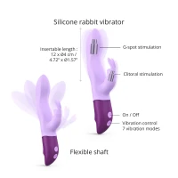 Вібратор-кролик Love To Love Hello Rabbit Violet з гнучким стовбуром і стимуляцією точки G, 2 мотори — Переглянути зображення 4