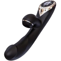 Вакуумний вібратор-кролик з підігрівом KISTOY A-King Pro Black, з LED-екраном — Переглянути зображення 1