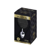 Металева анальна пробка Кролячий хвостик Alive Fluffy Plug S Black, діаметр 2,8 см — Просмотреть изображение 2