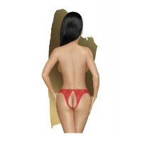Трусики-тонг Penthouse Naughty Valentine M/L Red, мереживо, відкритий доступ до інтимних зон — Просмотреть изображение 2
