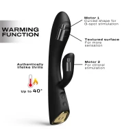 Вібратор-кролик з підігрівом Dorcel FLEXI RABBIT BLACK, гнучкий стовбур — Просмотреть изображение 2
