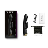 Вібратор-кролик з підігрівом Dorcel FLEXI RABBIT BLACK, гнучкий стовбур — Просмотреть изображение 7